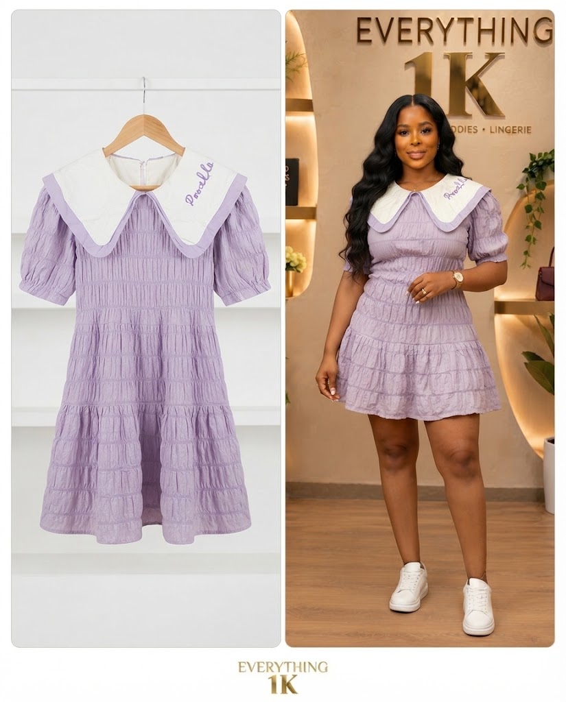 Lavender “Procella” Collar Mini Dress