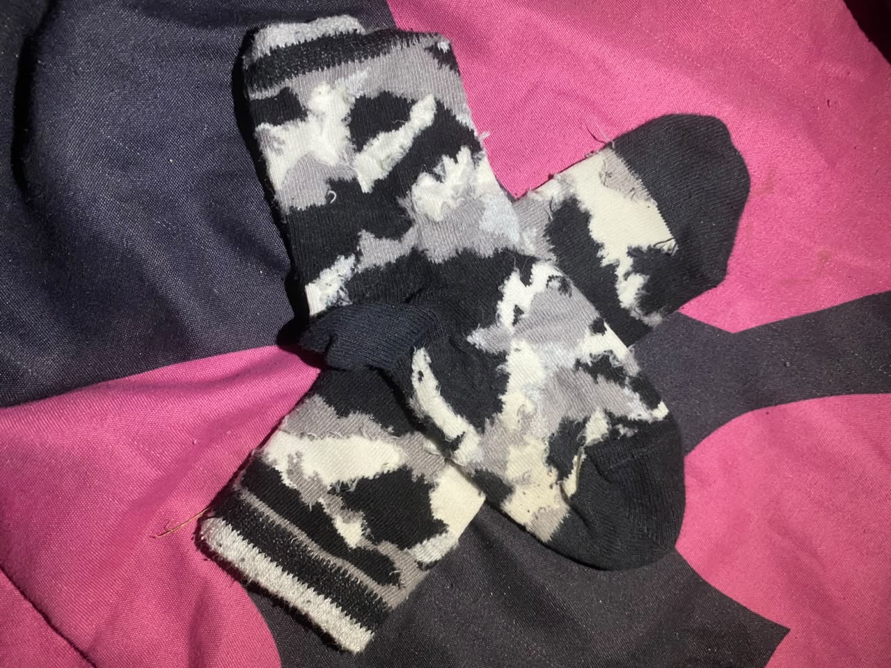 kids Black Camouflage and Yellow Giraffe Crew Socks (2-Pack) 3