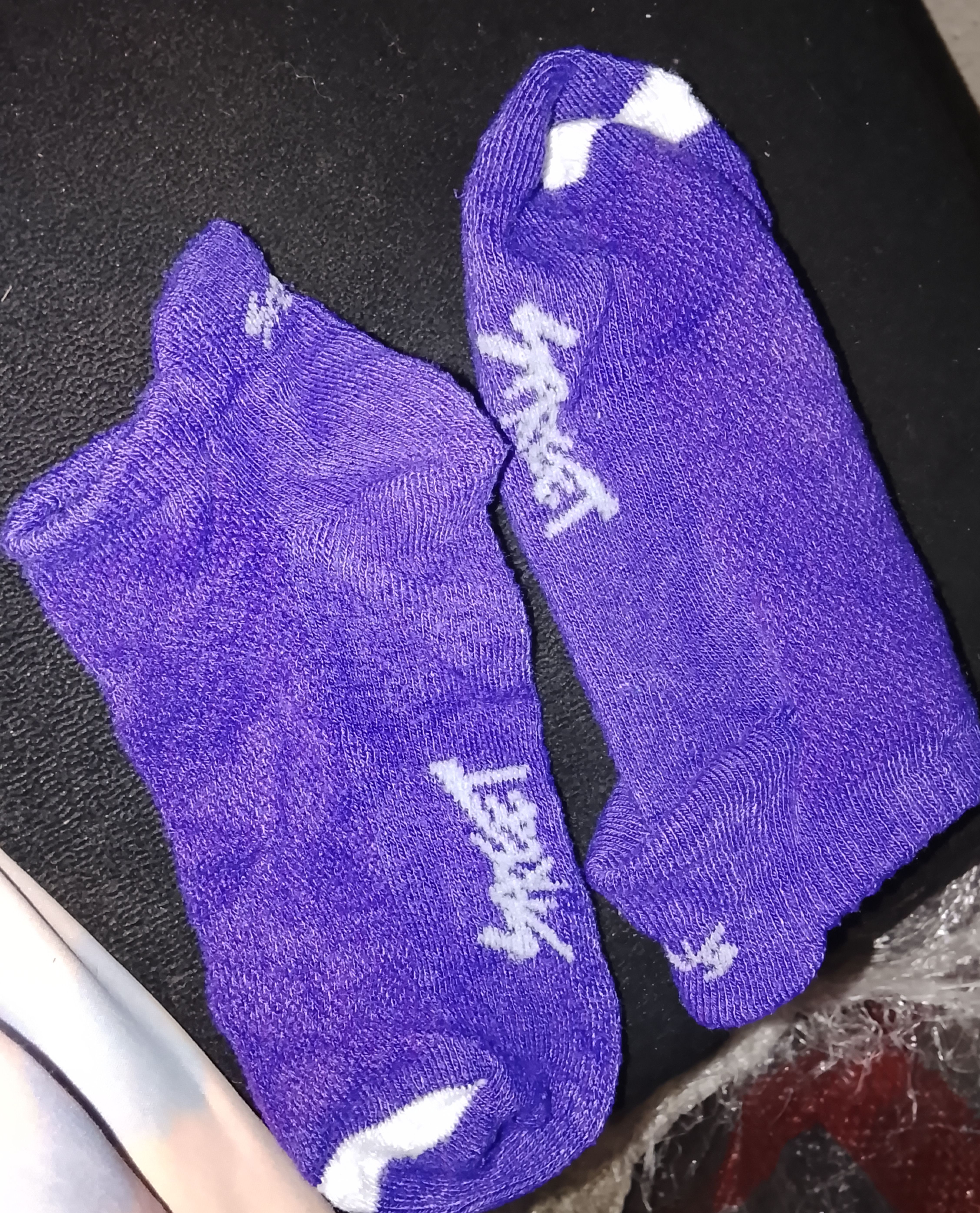 Multi-Color Striped Heart Print and Purple Low-Cut Socks (2-Pack) 2