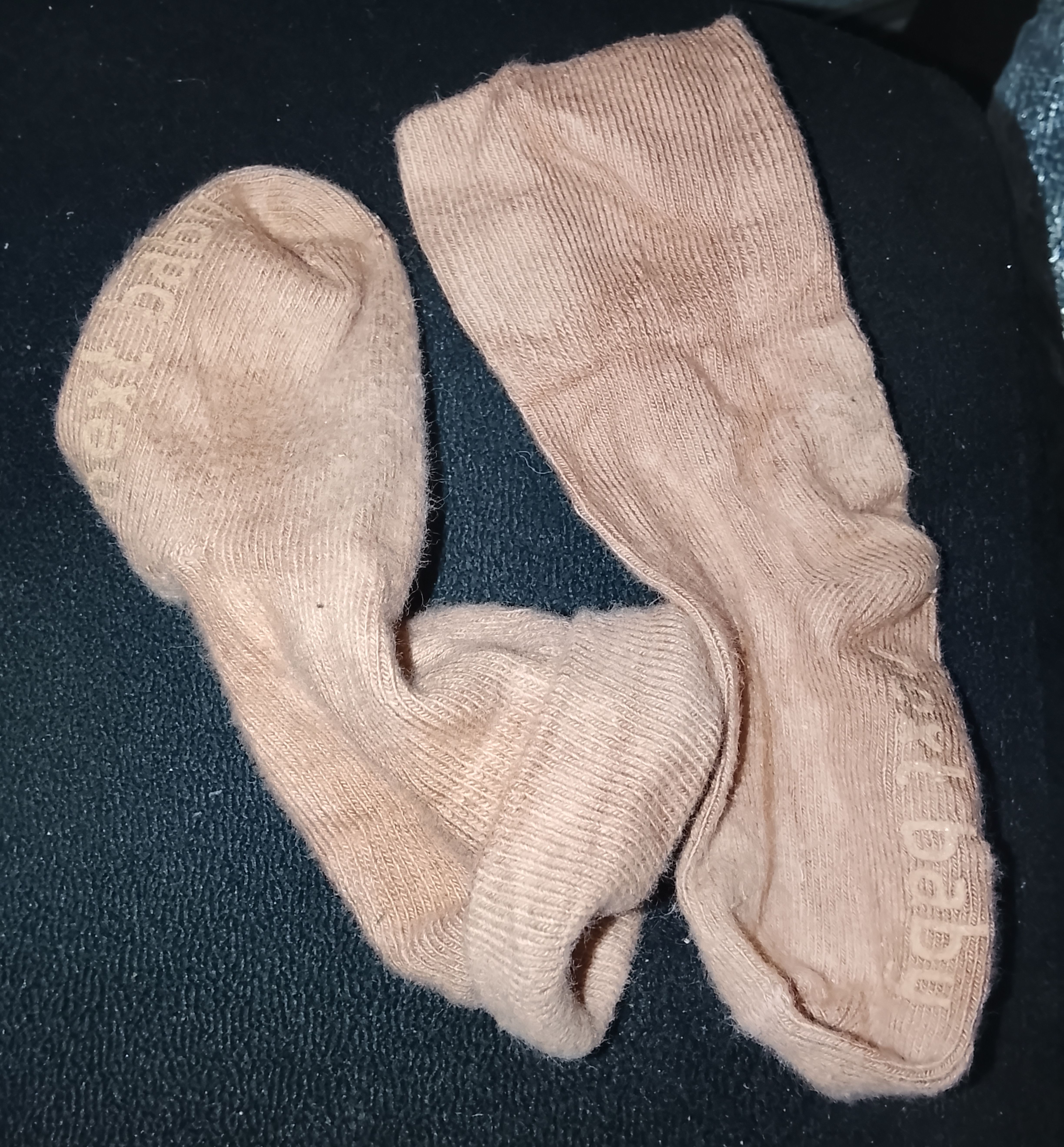 Kids Nude Beige and Navy/White "BEN" Ankle Socks (2-Pack) 3