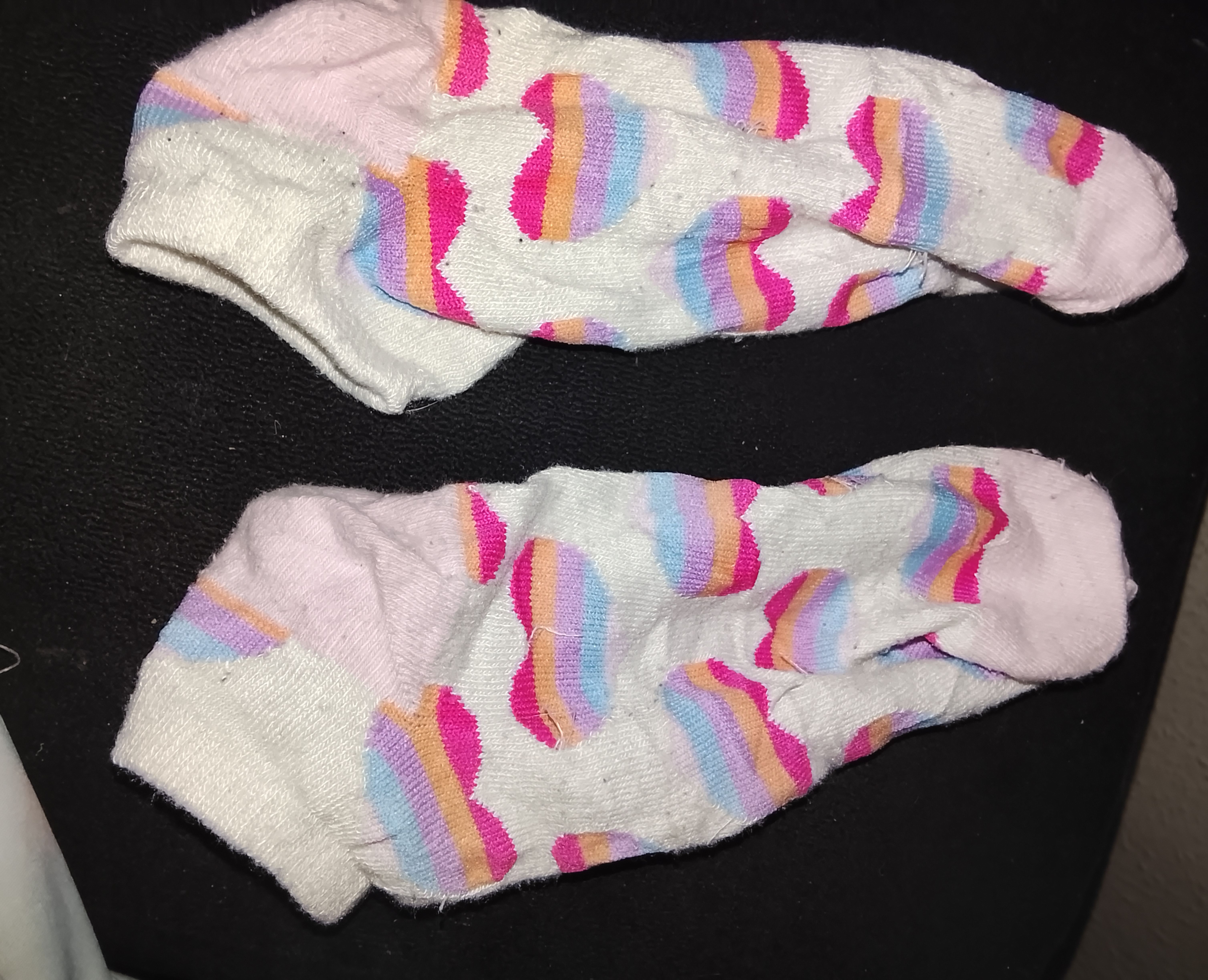 Multi-Color Striped Heart Print and Purple Low-Cut Socks (2-Pack) 3
