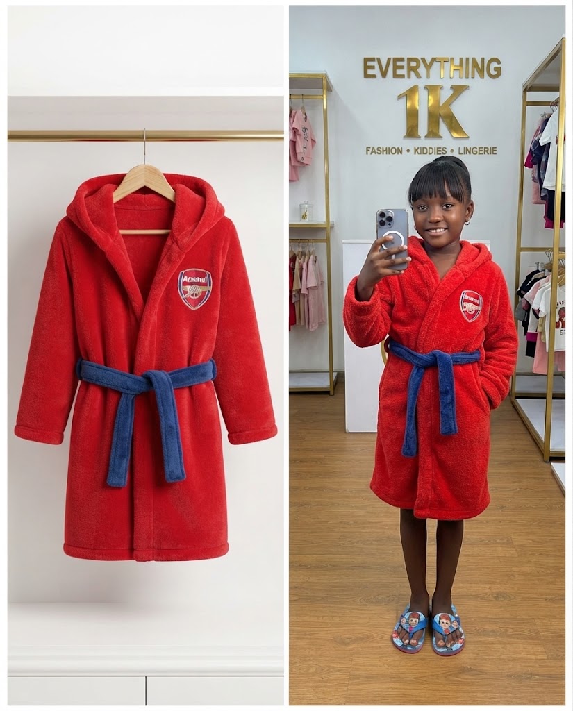 Kiddies arsenal Bathrobe 5-7years