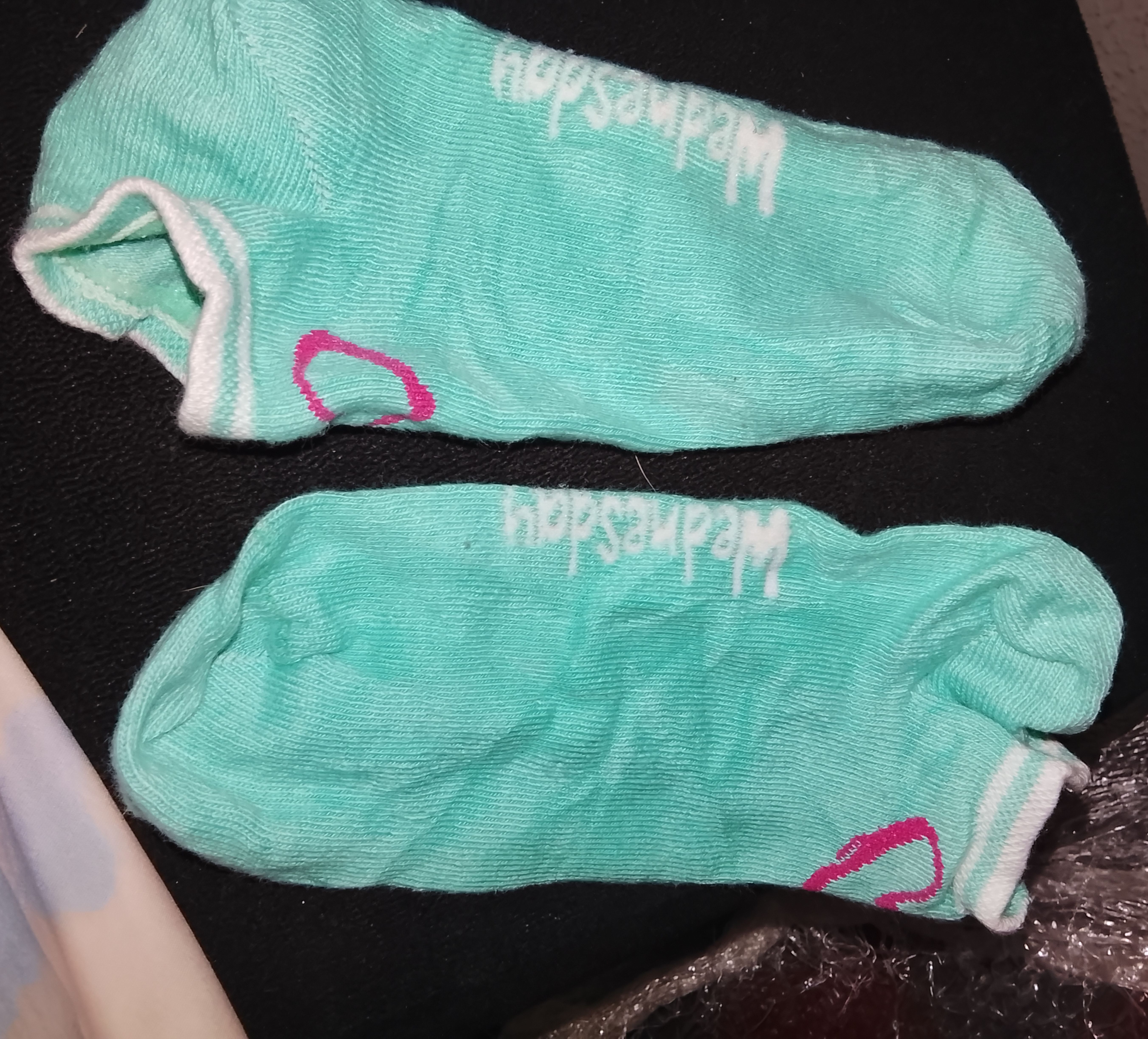 Grey Ribbed and Mint Green "Wednesday" Ankle Socks (2-Pack) 3
