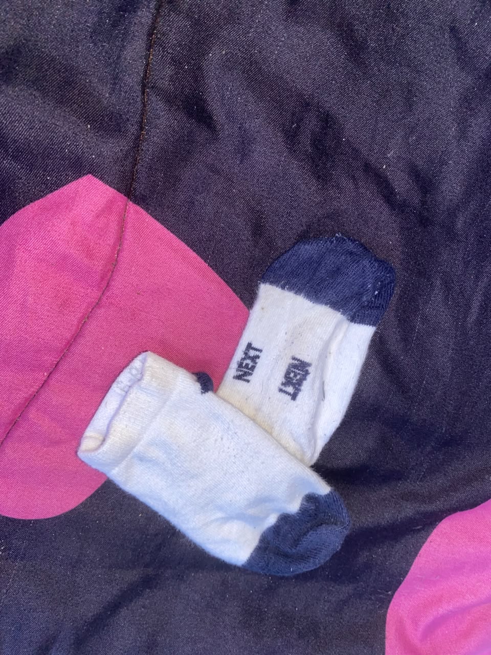 Kids Nude Beige and Navy/White "BEN" Ankle Socks (2-Pack) 2