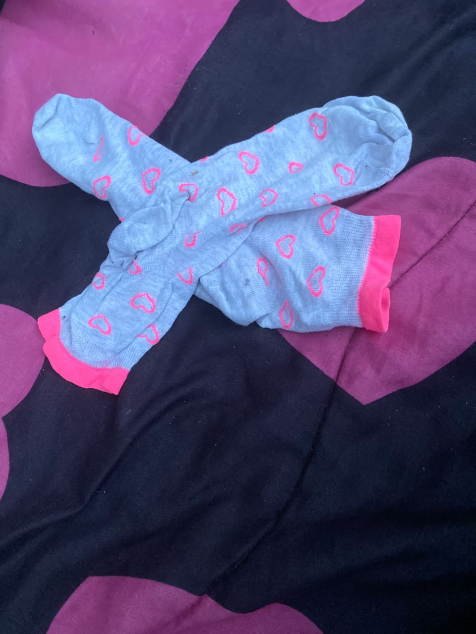 Grey Heart-Print and Mint Unicorn Crew Socks (2-Pack) 2