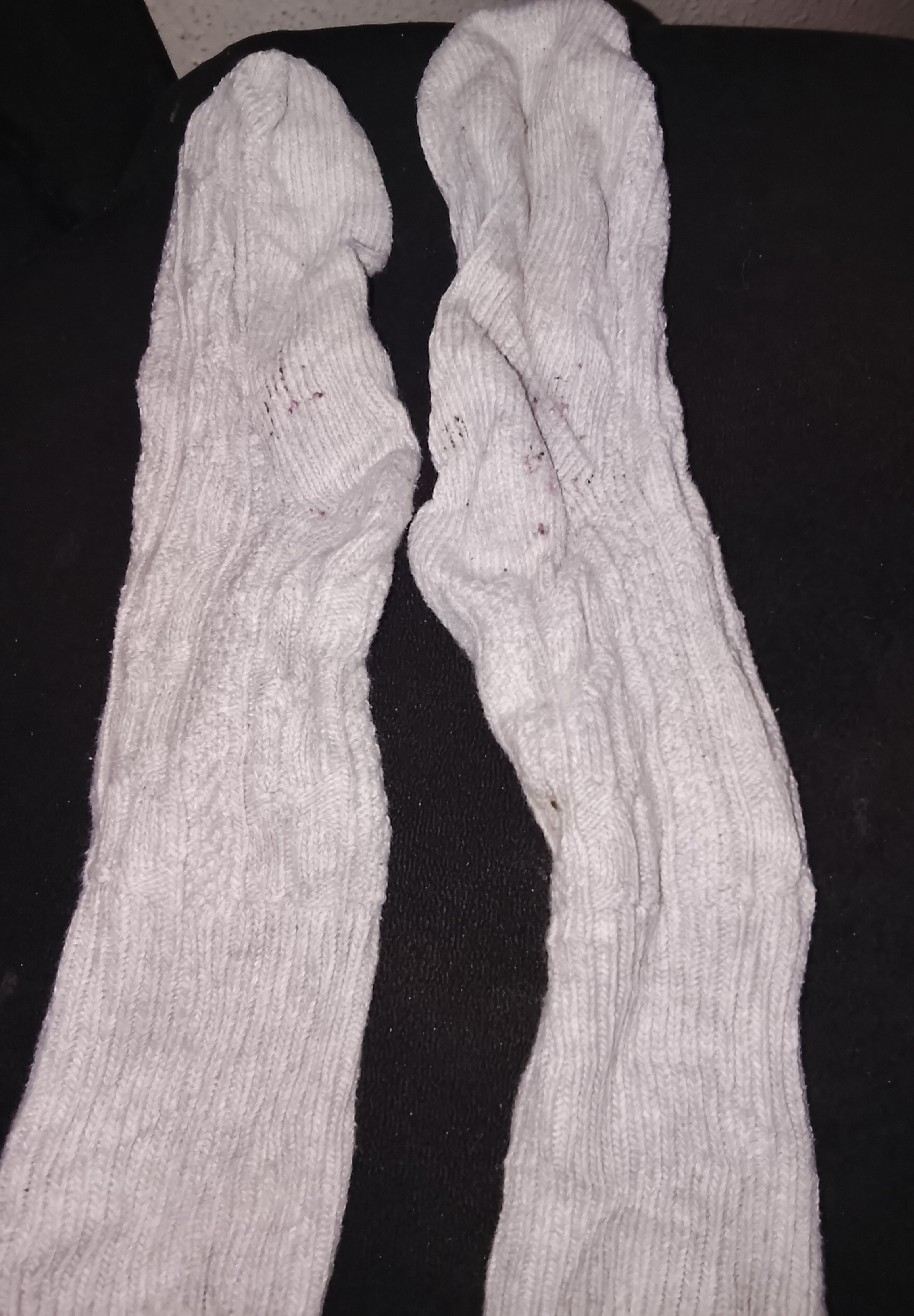 Kids Pink-Trimmed Grey Gripper and Solid White Knee-High Socks (2-Pack) 3